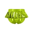 thumbnail image 4 of Miaeowve Womens Shiny Metallic Mini Skirt Pleated Hem Disco Hot Pants For Rave Party Night Club Green L, 4 of 5