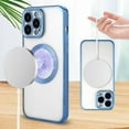 thumbnail image 4 of Magnetic Clear Case for iPhone 14 Pro Max 6.7 Inch 2022, Electroplated Magnetic Clear Slim Case for Women and Men [Military Drop Protection] Tempered Screen Protector(Blue), 4 of 11