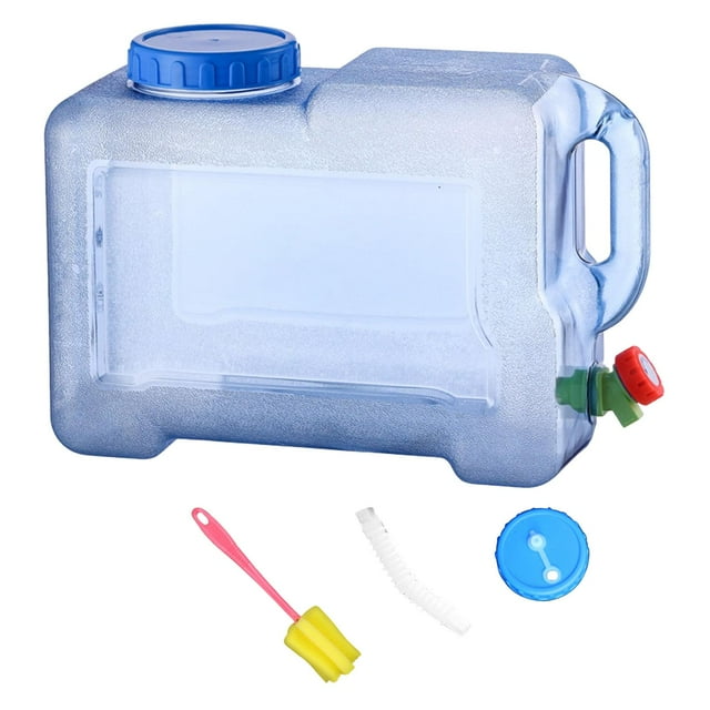 koolsoo Camping Water Storage Jug Water Carrier with Faucet Water Container for Backpack With Hole Lid