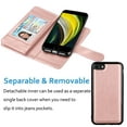 thumbnail image 4 of Njjex Wallet Cases for 4.7" iPhone SE 2020 / iPhone 8 / iPhone 7, Njjex [Wrist Strap] Luxury PU Leather Wallet Flip Protective Case Cover with 9 Card Slots & KickStand -Rose Gold, 4 of 5