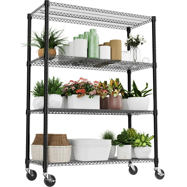 Storage Shelves Wire Shelving Heavy Duty Metal Storage Shelving Unit Adjustable Garage Shelving Rack Pantry Kitchen