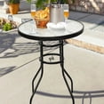 thumbnail image 4 of Spaco 27.5 Inch Round Patio Dining Table, Dining&nbsp;Table with Rippled Tempered Glass Top for Patio, Garden, Backyard, Black, 4 of 6