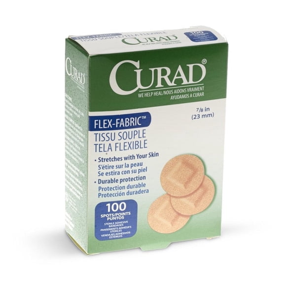 CURAD Fabric Adhesive Bandages, Spot, 7/8"