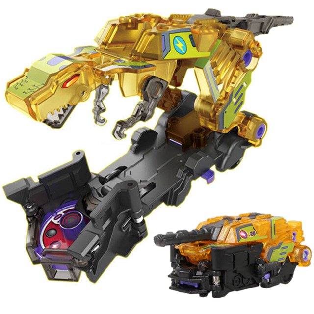 Figura de acción de Anime transformable, Robot transformable, coche de transformación de explosión, bestia, 360 °, Chip de captura abatible, juguetes para niños Fivean unisex