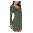 thumbnail image 3 of Guess Womens Metallic Geo Print Wrap Dress Green 4, 3 of 4