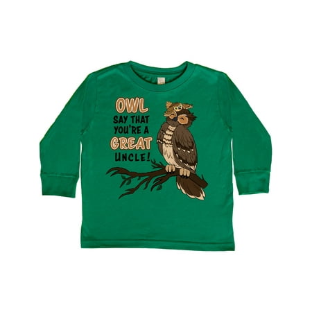 

Inktastic Owl Say That You re A Great Uncle-Cute Owl Family Gift Toddler Boy or Toddler Girl Long Sleeve T-Shirt