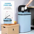 thumbnail image 3 of Verbena 13 Gallon Metal Household Trash Can with Motion Sensor Lid for Kitchen, Blue, 3 of 15
