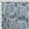 thumbnail image 3 of Soimoi Asian Paisley Printed, Cotton Fleece, Fabric by The Yard Sewing DIY Stretch Fabric 56 Inches Wide, WarmFabric for Hats, Coats, Gloves, Blankets, Grayish Blue, 3 of 5