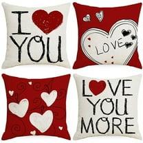 romoty Valentine's Day Heart Pillowcase 18" x 18" Decorative Cushion Cover 1pc Romantic Throw Pillow Shell Festive Decoration for Sofa Couch Bed and Anniversary Gift
