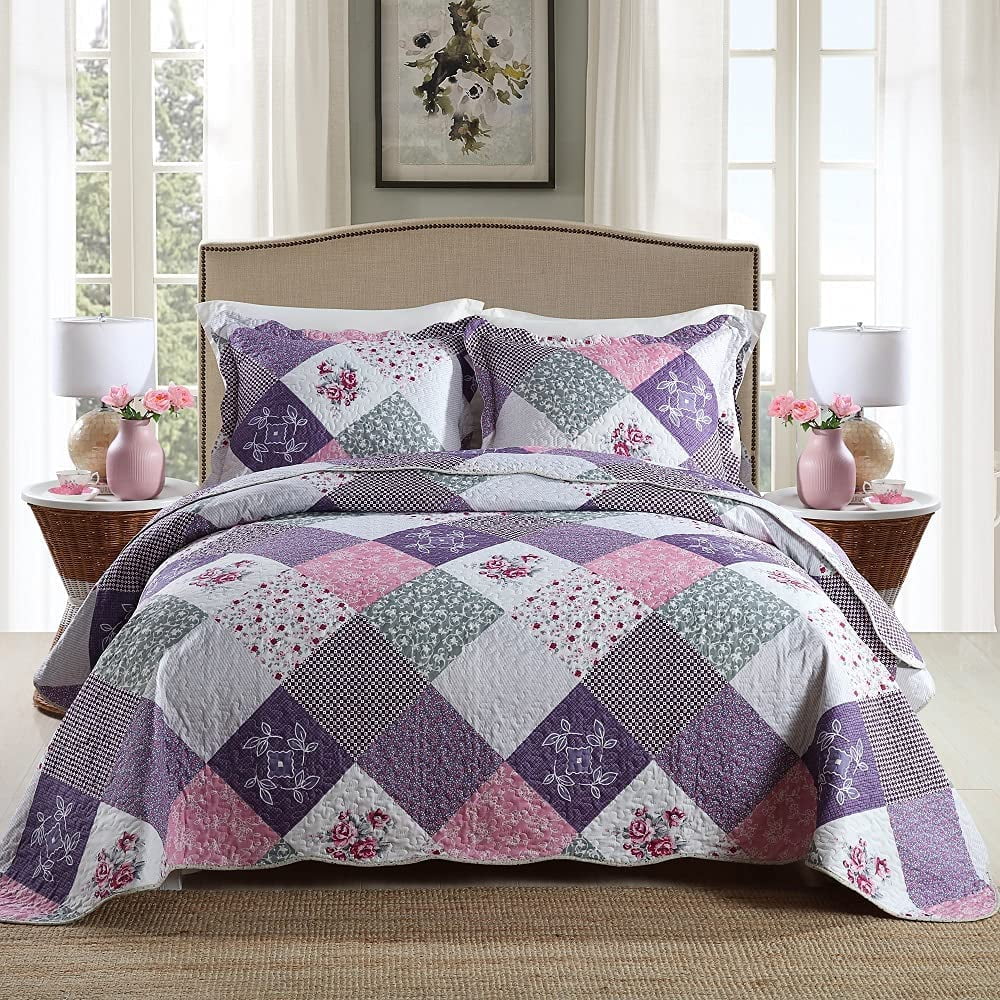 Chic Home Viona 4 Piece Reversible Quilt Coverlet Set Embossed 