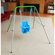 Sportspower My 1st Toddler Swing Indoor & Outdoor Backyard Play Structure with Safety Harness & Foldable Frame for 9-36 Months