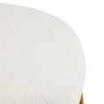 thumbnail image 4 of Christopher Knight Home 31.5" Modish Round Ottoman with White Boucle Top and Natural Wood Splayed Legs, 4 of 7