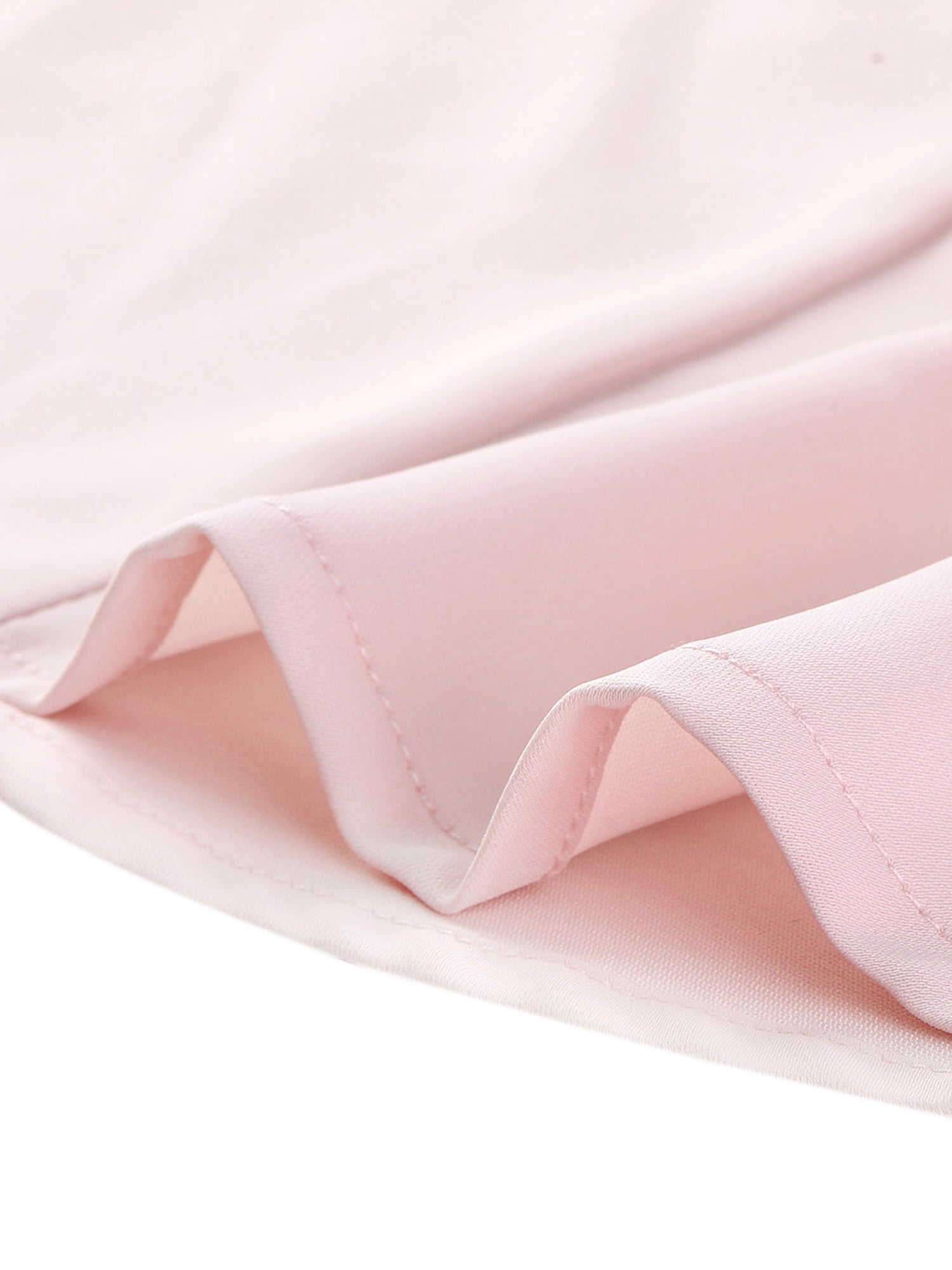 Unique Bargains Women's Ruffle V Neck Half Bell Sleeve Casual Chiffon Top S Pink
