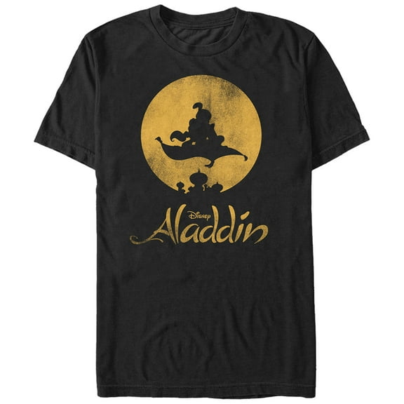 Men's Aladdin Magic Carpet Ride Silhouette  Graphic Tee Black Medium