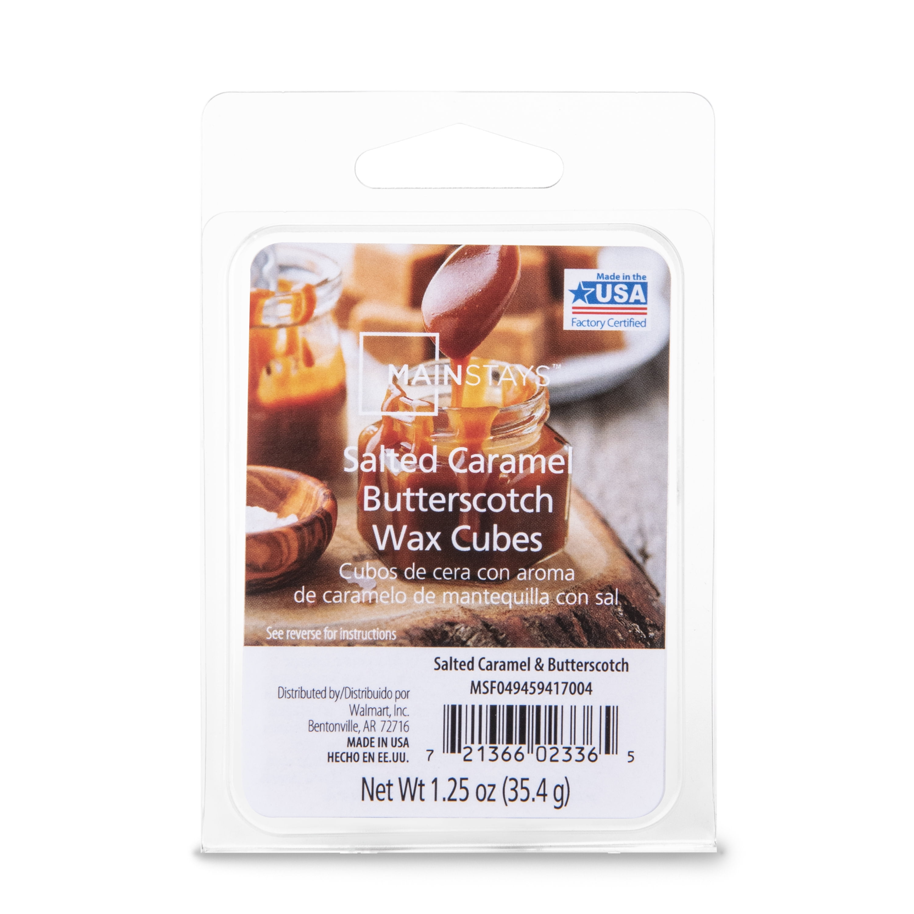 Salted Caramel Butterscotch Scented Wax Melts, Mainstays, 1.25oz (6 Pack)
