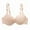 Beige, variant on Gymayou Women Cotton Underwire Bra Front Knot Push Up Bra Breathable Soft Cotton Full Coverage Bra with Adjustable Thin Straps Beige L