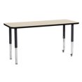thumbnail image 1 of ECR4Kids 24in x 60in Rectangle Everyday T-Mold Adjustable Activity Table Maple/Black/Black - Super Leg, 1 of 2