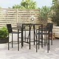 thumbnail image 1 of vidaXL 5 Piece Garden Bar Set Black Poly Rattan, 1 of 5