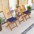 thumbnail image 2 of Costway 3PCS Patio Folding Wooden Bistro Set Cushioned Chair Conversation, 2 of 10