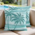 thumbnail image 2 of 24x24 Pillow Covers Set of 2, Teal Coastal Tree Square Throw Pillow Covers for Couch/Sofa/Living Room, Vintage Palm Tree Summer Tropical Botanical Decorative Soft Pillowcases for Couch Throw Pillows, 2 of 9
