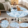 thumbnail image 5 of Blue Ombre Hot Air Balloon Round Area Rug 5Ft Washable Circle Rugs for Living Room Bedroom, Modern Balloon Float Clouds Non-Slip Carpet Floor Mats Indoor Outdoor Carpet Runner Aesthetic Home Decor, 5 of 8
