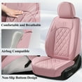 thumbnail image 4 of Coverado Front Car Seat Covers, Waterproof Premium Leather Seat Cushions, 6 Pieces Auto Interior Protectors Universal Fit Most Cars, Suvs, Pickup Trucks, Pink, 4 of 7