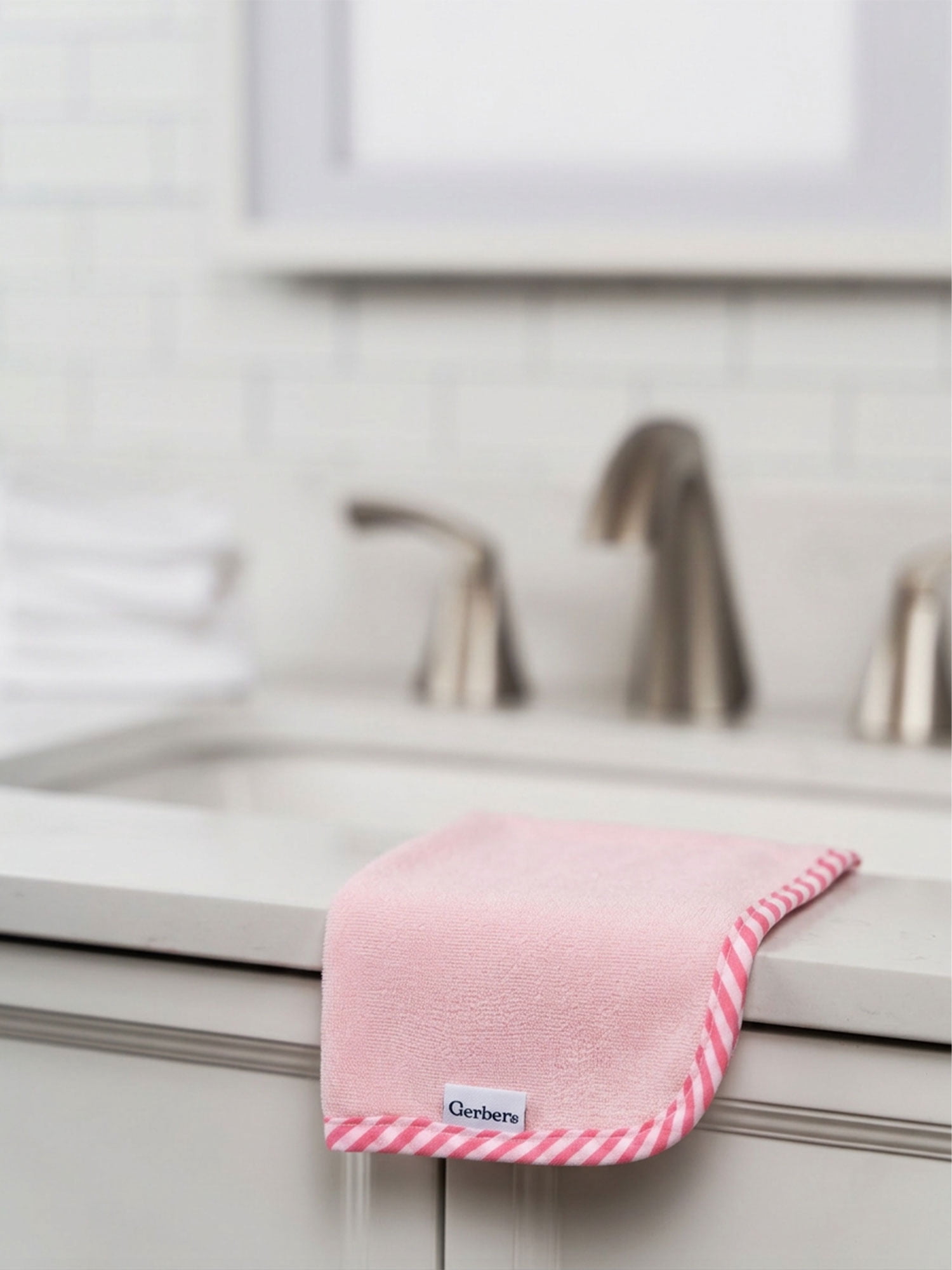 Gerber Baby Girl Pink Absorbent Knit Terry Washcloth, 6-Pack, One Size