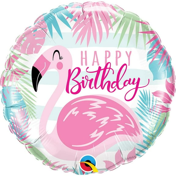 LOONBALLOON Safari-Jungle Balloons, 18″ BIRTHDAY PINK FLAMINGO