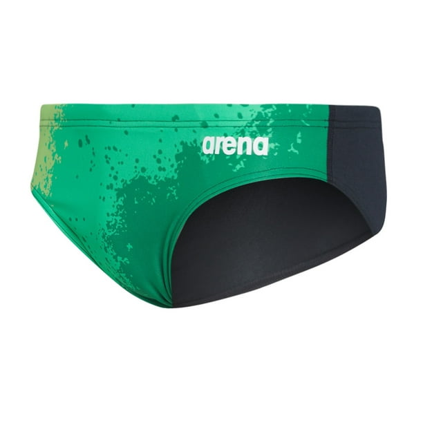 Arena Men's Spraypaint Maxlife Brief Swimsuit (36, Green/Black