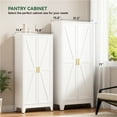 thumbnail image 7 of Elegant Furniture 71''H White Farmhouse Metal Pantry Cabinet with 4 Adjustable Shelves,Metal Storage Cabinet for Kitchen，Dining，Living，Office, 7 of 7