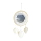 thumbnail image 1 of Espejo de pared colgante bohemio con cuentas redondas de madera para dormitorio, decoración de espejo redondo bohemio 48cm Blanco, 1 of 8