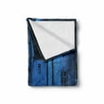 thumbnail image 2 of Urban Soft Flannel Fleece Blanket, Black Cat Crossing Deserted Street at Night Mysterious Old European Town Alley, Cozy Plush for Indoor and Outdoor Use, 50" x 60", Blue Black White, by Ambesonne, 2 of 6