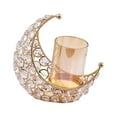 thumbnail image 3 of Candle Holder Metal Candlestick Centerpiece Candelabra Craft Ornament Tea Light Holder Moon Shape for Tabletop Birthday Farmhouse Decoration S, 3 of 10
