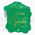 thumbnail image 2 of Inkdotpot Real Gold Foil Bracket Shape Paper Hang Tags Let Love Sparkle Wedding Favor Tags Pack Of 50, 2 of 6