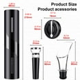 thumbnail image 4 of Rirool Electric Wine Opener 4-in-1 Gift Set with Rechargeable Corkscrew, Foil Cutter, Vacuum Stopper, and Wine Pourer, 4 of 7