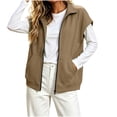 thumbnail image 4 of Women's Sleeveless Zip Up Sweatshirt Vest Stand Collar Athletic Sweatshirt Jacket with Pockets for Spring Fall Winter Daily Athleisure Loungewear, 4 of 8