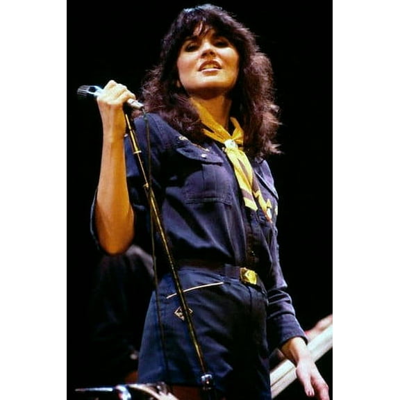 Linda Ronstadt in blue outfit on stage circa 1980 24x36 Poster