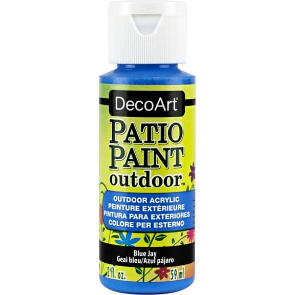 DecoArt Patio Paint Outdoor Acrylic, Blue Jay – Weather-Resistant Craft Paint, 2 oz