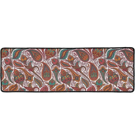 

ZOCAVIA Paisley Print Non Slip Farmhouse Kitchen Floor Mats Cushioned Comfort Standing Mat for Home Laundry Sink Desk
