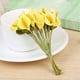 thumbnail image 5 of EeaseMX 12 mini lirios artificiales de cala para novia, boda, decoración de fiesta, ramo de flores de PE de tacto real (amarillo), 5 of 8