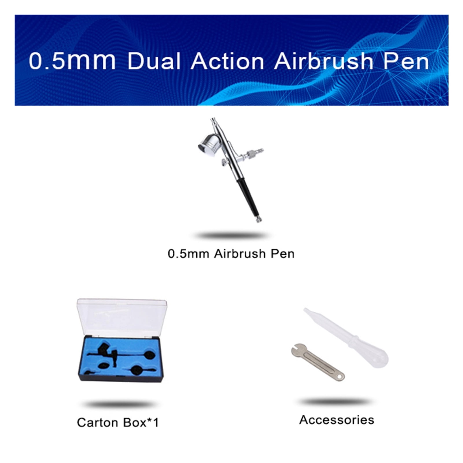 Paint Sprayer 0.2-0.5mm Dual Action Dual Action Airbrush Pen Air Brush Spray Gun Sprayer Pen For Nail Art / Body Tattoos Spray ,Versatile applications