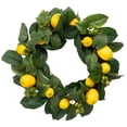 thumbnail image 3 of Northlight Lemon and Foliage Artificial Wreath, Yellow 22-Inch, 3 of 10