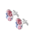 thumbnail image 2 of Peony Elegant Men's Cufflinks for Formal Attire, Crafted in Stainless Steel for Sophisticated Look, for Business Meetings and Special Occasions, 2 of 6