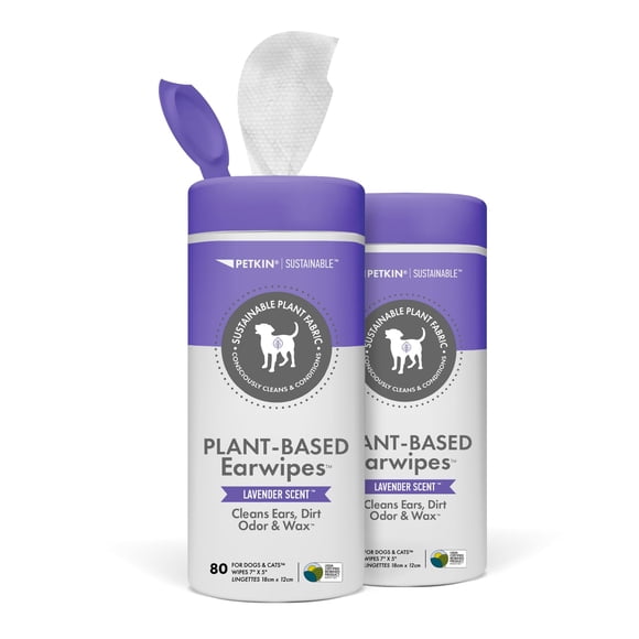 Toallitas Petkin a base de plantas 80 toallitas para perros y gatos, paquete de 2