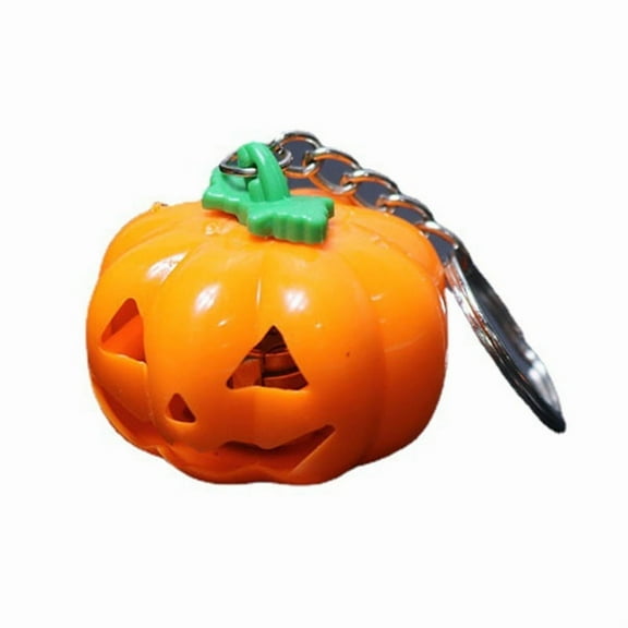 Halloween Jack-o-lantern Keychain LED Pumpkin Light String Luminous Keychain Toy Bar Layout Props Haunted House Pendant