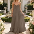 thumbnail image 2 of BOOMNY Women's Backless Cami Dress Spaghetti Strap Cami Lounge House Dresses Flowy Beach Summer Maxi Sundress, 2 of 8