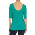 thumbnail image 3 of Time and Tru Women's Elbow Sleeve Scoop Neck T-Shirt, 3 of 6