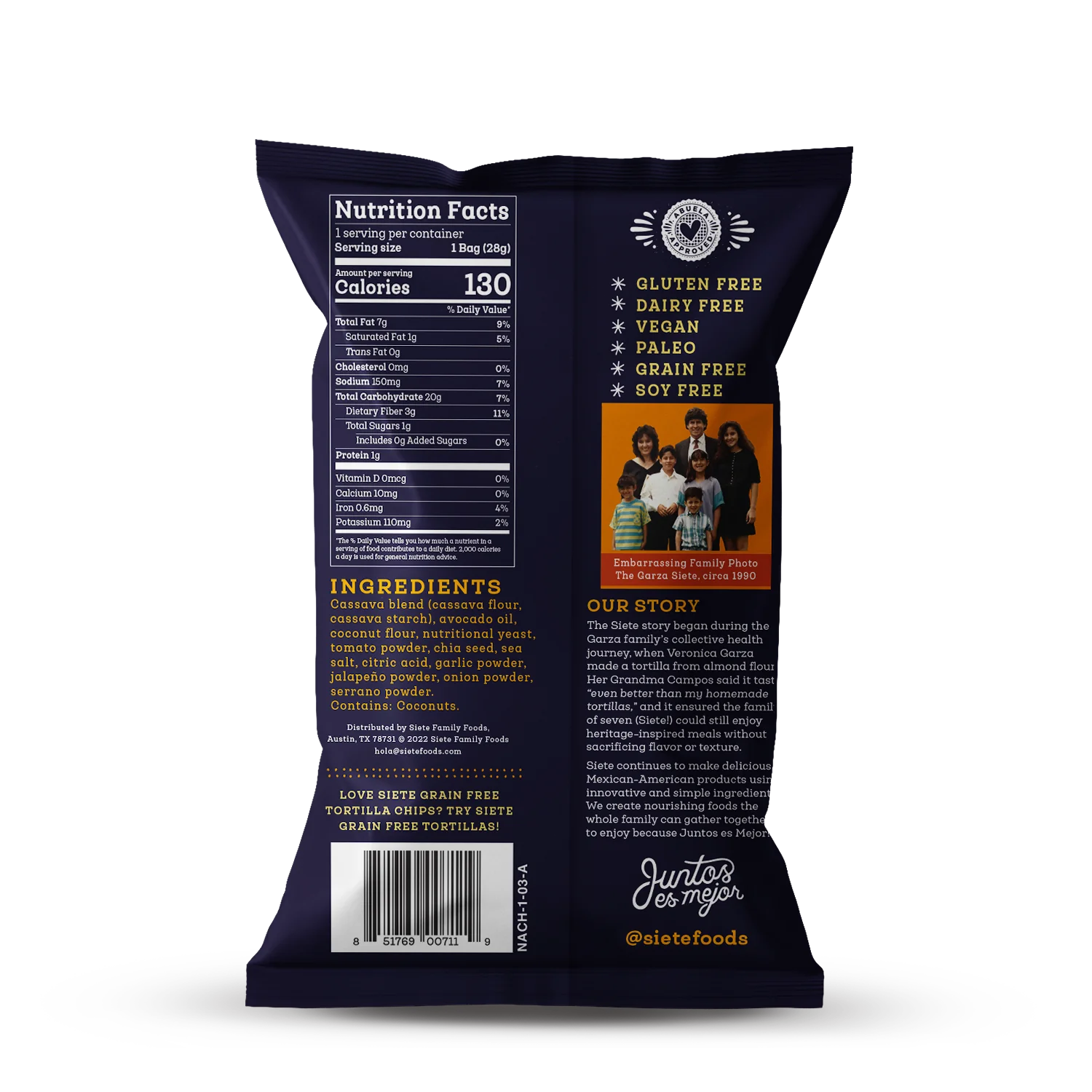 Grain Free Tortilla Chips - Nacho, 142g