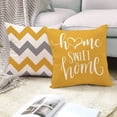 thumbnail image 6 of Decorative Geometric Yellow Grey 18 x 18 Inches Throw Pillow Covers - Modern Pattern Linen Square Pillow Cushion Case for Sofa Couch Bed Home Decor Outdoor (18" x 18", Yellow), 6 of 8
