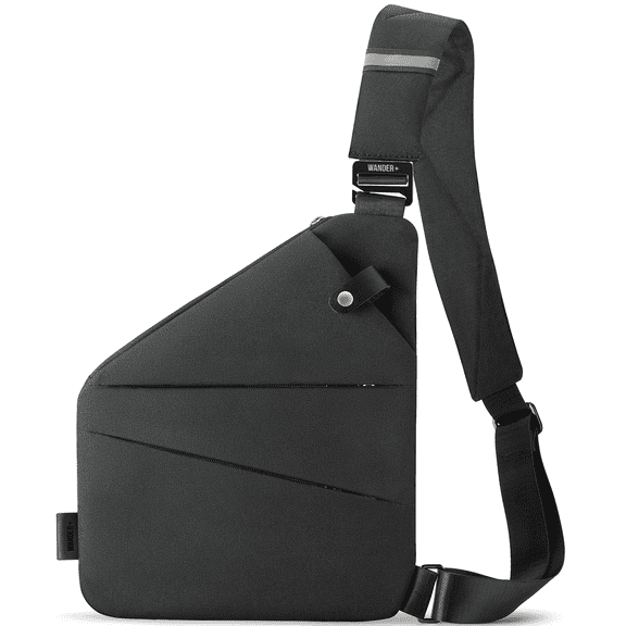 WANDER Anti Theft Crossbody Bag, Shoulder Bag Anti-Theft Design for Travel, Sport, Work, Black